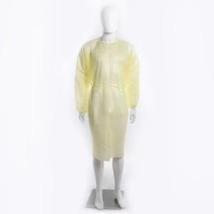 Yellow Surgical Isolation Gown with elastic cuffs